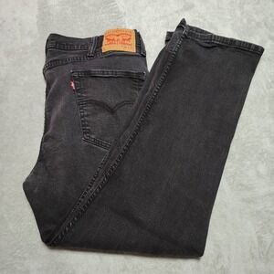 Levis 514 Jeans Men 38x29 Black Straight Fit Stretch Casual Classic Denim Skate